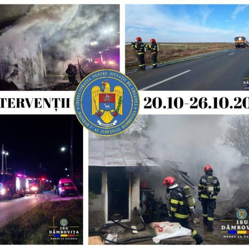 Pompierii din Dâmbovița au intervenit în peste 300 de situații în ultima săptămână