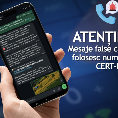 Fraudă online cu promisiuni false de câștiguri pe TikTok în numele CERT-RO