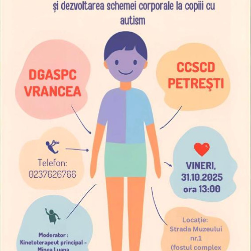 Workshop dedicat kinetoterapiei pentru copiii cu autism la Vrancea