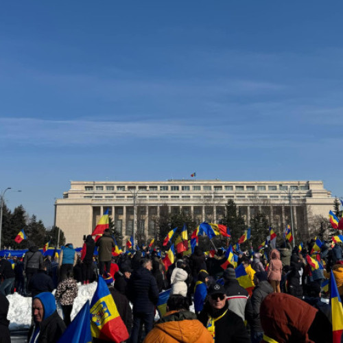 Protest al sindicatelor în Piața Victoriei împotriva măsurilor guvernamentale