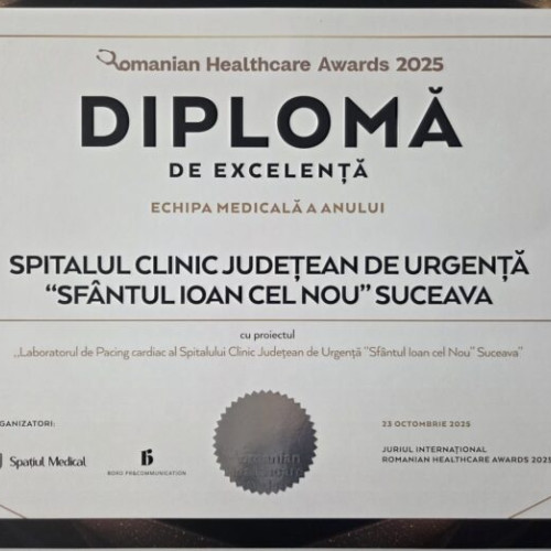 Laboratorul de pacing cardiac de la Spitalul Județean Suceava, premiat la Romanian Healthcare Awards