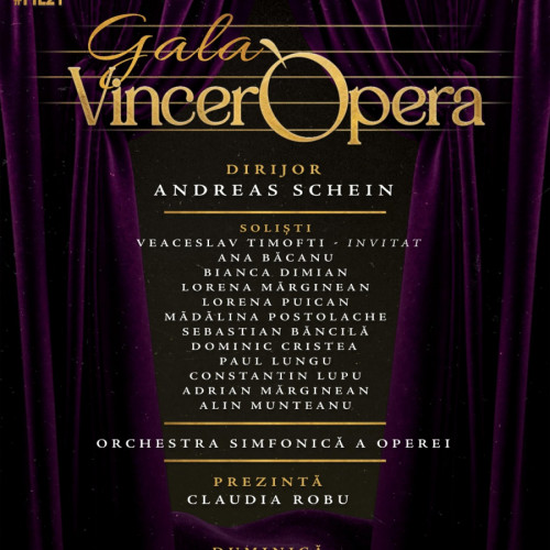 Gala VincerOpera aduce în prim-plan artiștii Teatrului Național de Operă și Operetă „Nae Leonard”