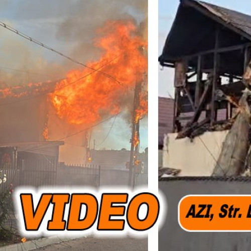 Incendiu puternic distruge etajul unei case pe strada Lupeni din Buzău