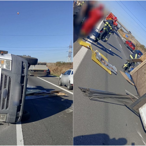 Accident pe autostrada A1 în zona ieșirii Teiu spre Pitești
