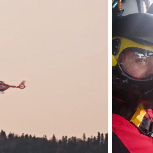 Elicopter SMURD intervine pentru salvarea unui bărbat blocat pe Caraiman