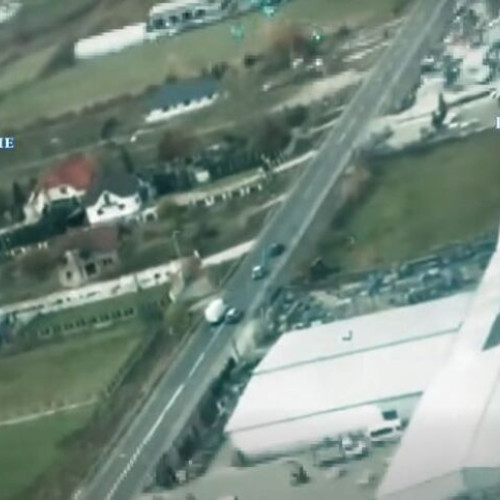 Polițiștii surprind depășiri riscante filmate din elicopter în timpul unei acțiuni