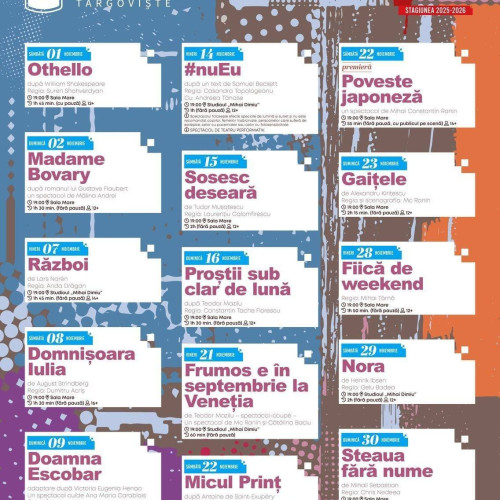 Teatrul Tony Bulandra anunță programul spectacolelor pentru octombrie
