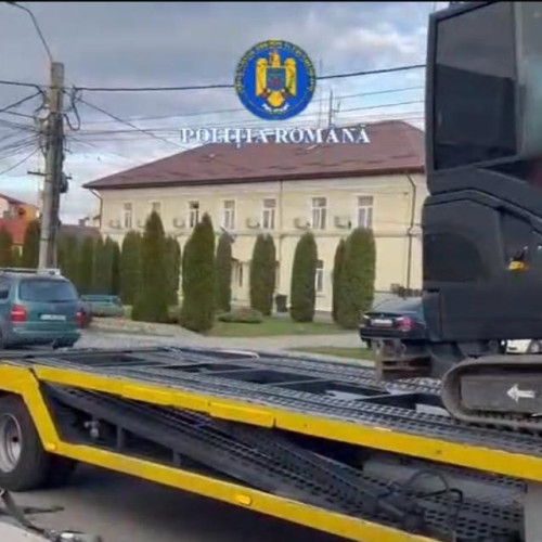 Excavator furat din Germania, găsit la un bărbat din Botoșani în zona Huedin