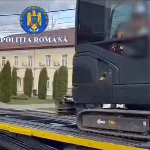 Excavator furat din Germania descoperit în timpul unui control rutier la Huedin