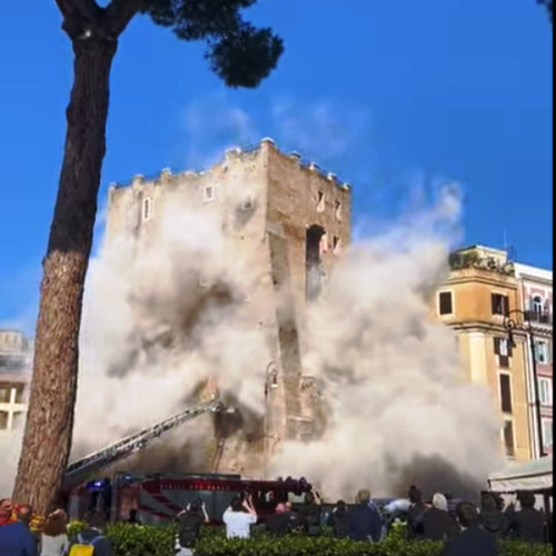 O parte din Torre dei Conti din Roma s-a prăbușit în timpul renovărilor