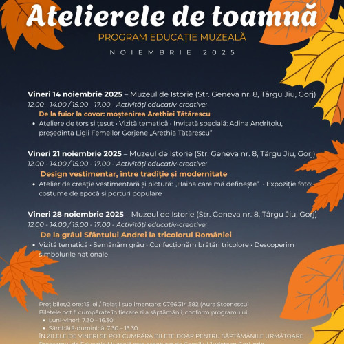 Muzeul Județean Gorj organizează ateliere tematice dedicate tradiției și simbolurilor naționale