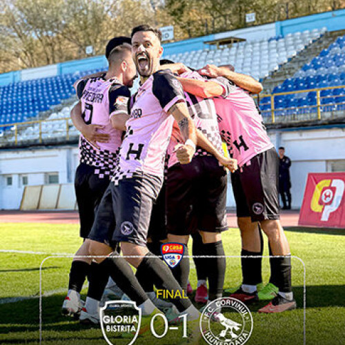 Corvinul Hunedoara a câștigat la Bistrița după un gol decisiv în repriza a doua