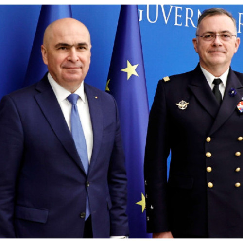 Ilie Bolojan și amiralul Pierre Vandier discută despre prioritățile NATO ale României