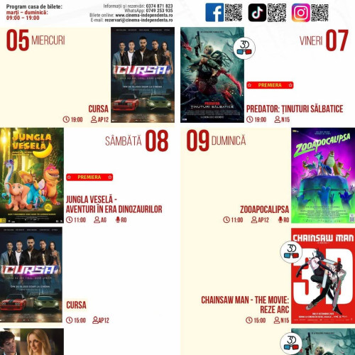 Program special cu premiere la Cinematograful Independența în săptămâna 3-9 noiembrie 2025