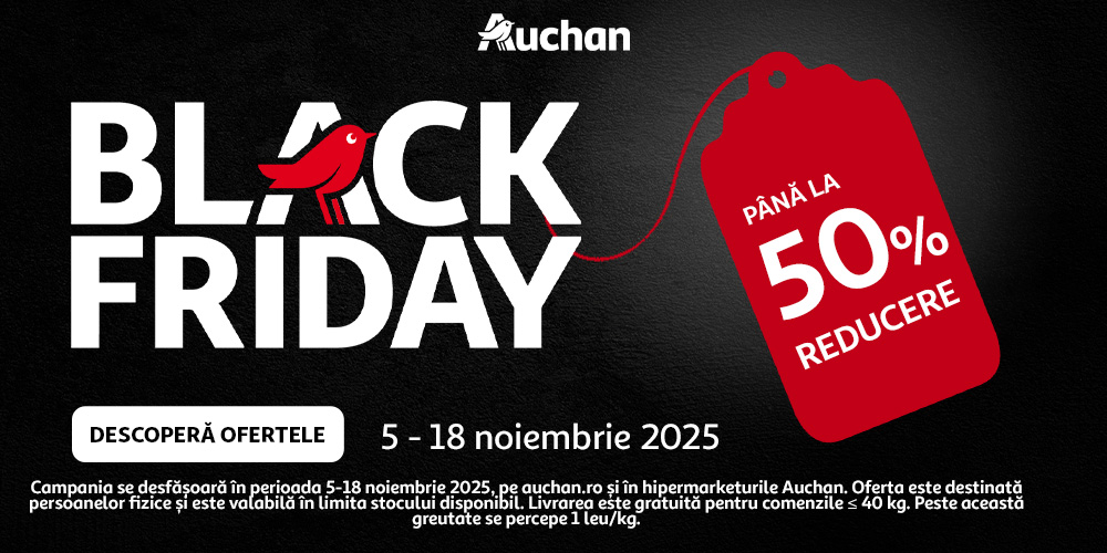 Auchan anunță campania Black Friday 2025 cu peste 1.500 de produse la reduceri