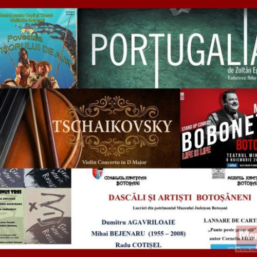 Evenimente culturale diverse la Botoșani în weekendul 7-9 noiembrie