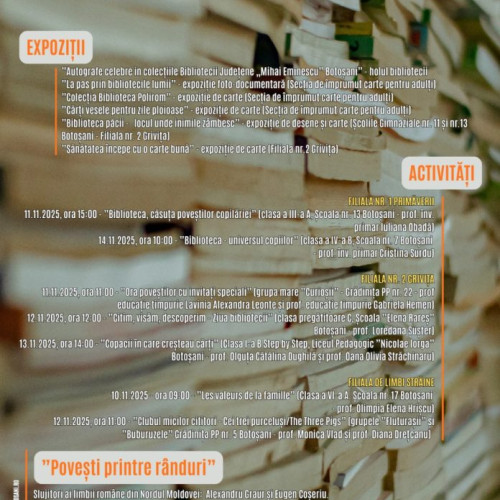 Biblioteca județeană Mihai Eminescu Botoșani sărbătorește 143 de ani cu evenimente culturale diverse