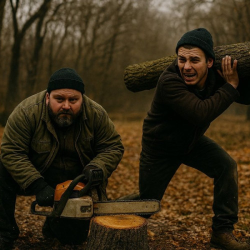 Doi bărbați reținuți după ce au tăiat ilegal patru arbori de cer la Craiva