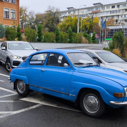 Un SAAB 96 din 1973 revine în glorie la sediul RAR București-Grivița