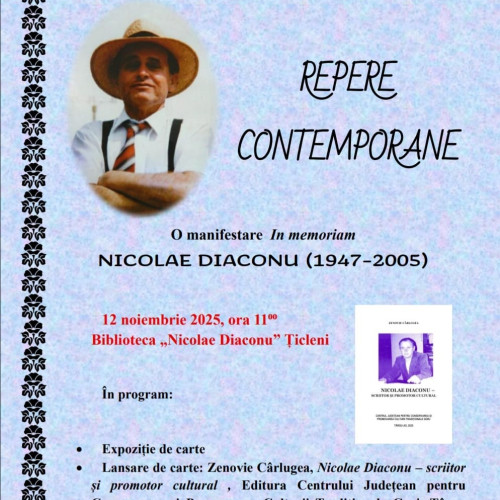 Comemorare literară în Gorj dedicată poetului Nicolae Diaconu