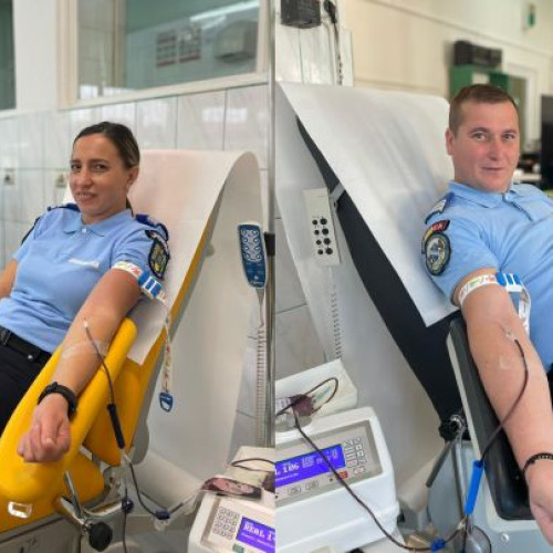 Jandarmii din Brașov au donat sânge timp de trei zile pentru sprijinirea comunității