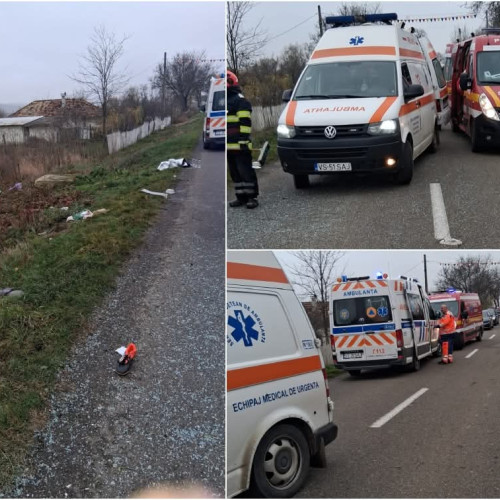 Accident rutier grav în Rățești-Cuzei: o fetiță de un an transportată la spital