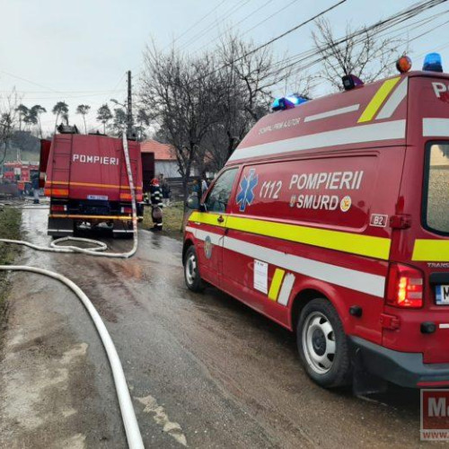 Incendiu într-o gospodărie din Zahoreni, intervenția pompierilor militari și voluntari