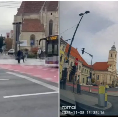 Un șofer din Vrancea blochează traficul în centrul Clujului din cauza semnalizării neclare