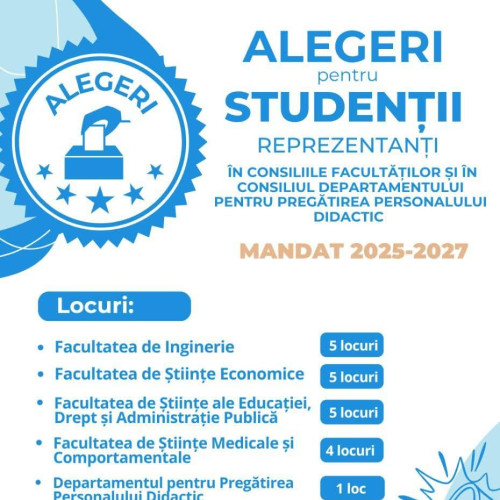 Studenții Universității Constantin Brâncuși din Târgu Jiu pot candida pentru reprezentanții în consilii
