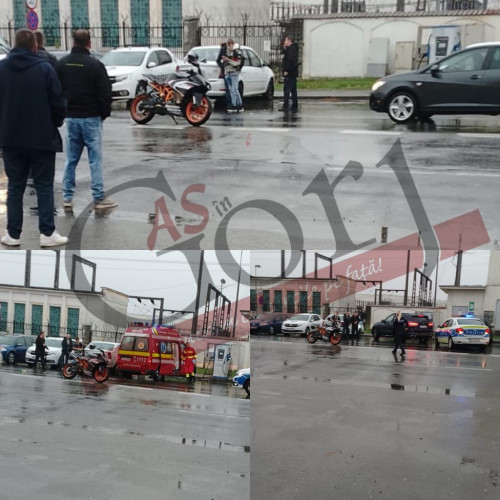 Accident grav la Târgu Jiu: Motociclist lovit pieton pe Ecaterina Teodoroiu