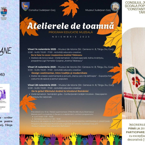 Consiliul Județean Gorj organizează o săptămână culturală cu ateliere și lansări de carte