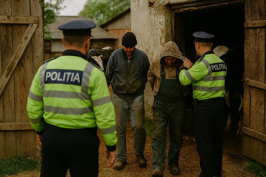 Trei hoți de vite arestați după amenințări cu moartea la percheziții în Arad