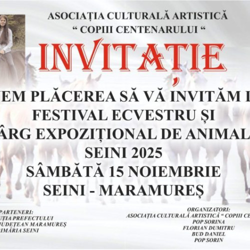 Festival ecvestru și târg de animale organizate la Seini în noiembrie 2025