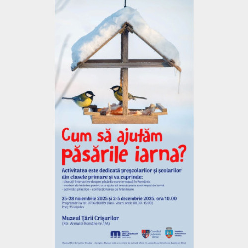 Atelier pentru copii despre ajutorul păsărilor pe timpul iernii la muzeu