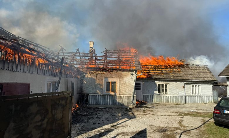 Incendiu în comuna Călinești afectează o locuință și două persoane