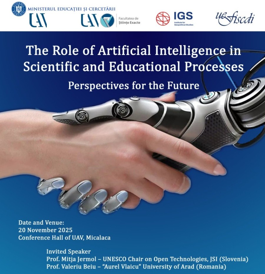 Universitatea „Aurel Vlaicu” organizează o conferință despre rolul inteligenței artificiale în educație