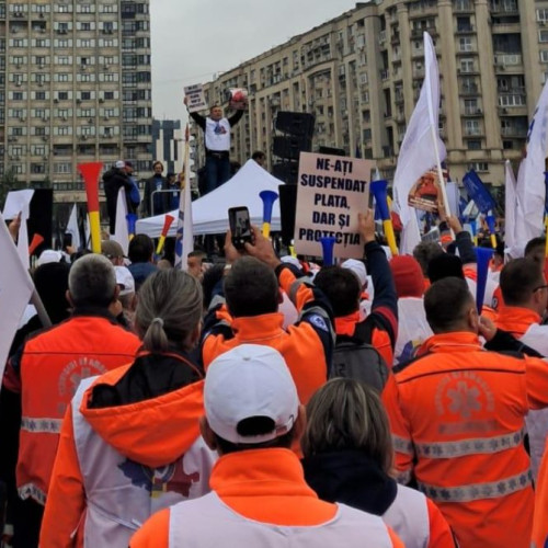 Sindicaliști din Botoșani participă la protestul național împotriva scăderii puterii de cumpărare