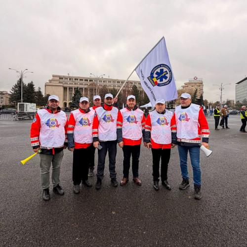 Protest al sindicaliștilor din Botoșani împotriva austerității și inflației la București