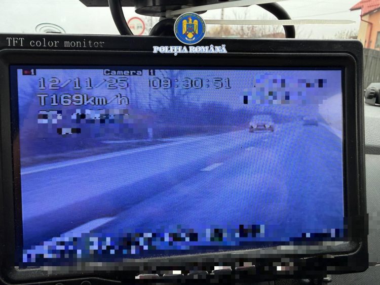 Șofer prins circulând cu 169 km/h pe DN1C în condiții meteo nefavorabile