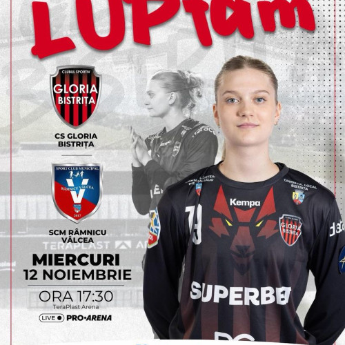 Gloria Bistrița întâlnește SCM Râmnicu Vâlcea în meci decisiv de handbal