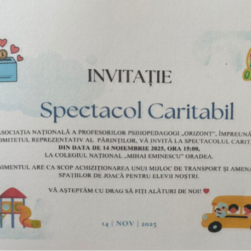 Eveniment caritabil la Colegiul Mihai Eminescu pentru copiii cu nevoi speciale