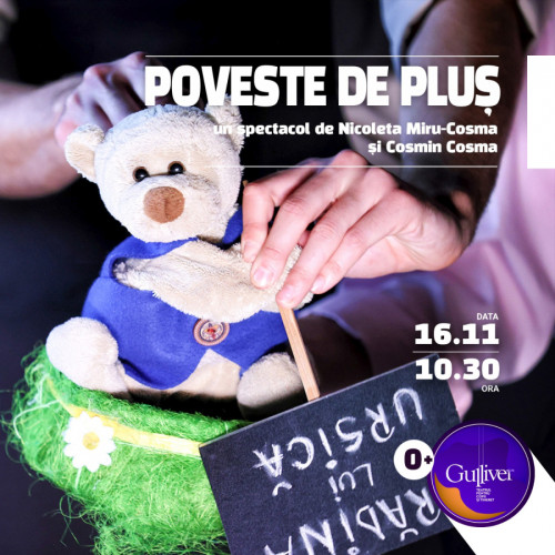 Spectacolul „Poveste de pluș” revine la Teatrul Gulliver pentru cei mici