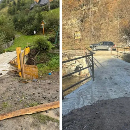 Poduri reabilitate în Valea Ierii pentru accesul la tabăra de copii din Căpș