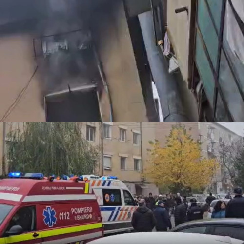 Explozie urmată de incendiu într-un bloc din Balș, activat planul roșu de intervenție
