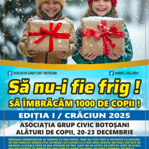 Campanie umanitară pentru copii defavorizați din județul Botoșani