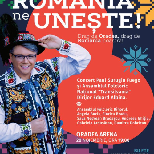 Oradenii sunt invitați la un spectacol folcloric de Ziua Națională a României