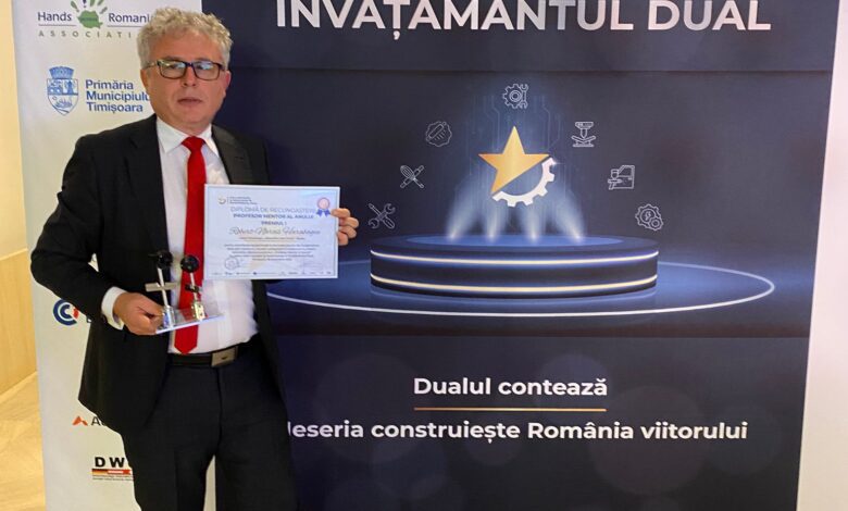 Profesorul Robert Harabagiu, desemnat profesor mentor al anului pentru învățământul dual