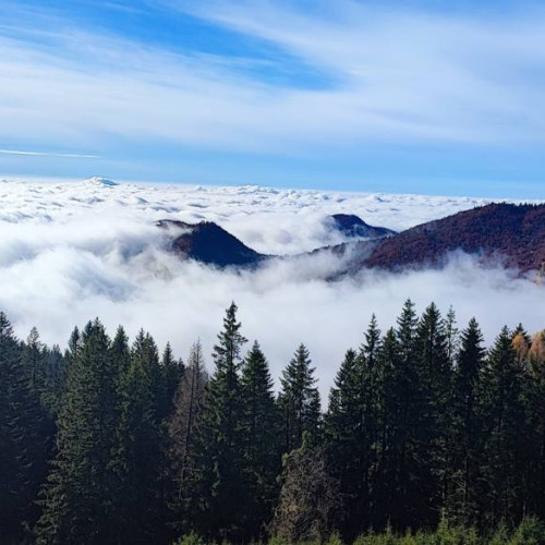 Inversiunea termică transformă peisajul din Munții Bucegi în această perioadă