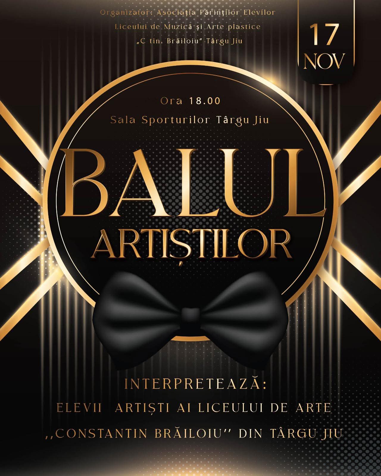 Balul artiștilor de la Liceul „Constantin Brăiloiu” revine la Târgu Jiu