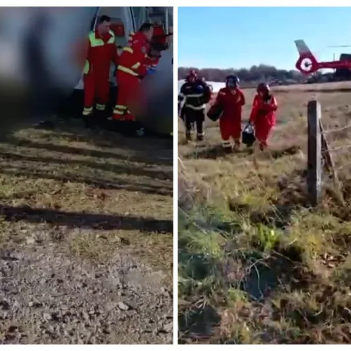 Bărbat salvat după ce a rămas prins într-un utilaj agricol în comuna Călățele